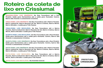 Roteiro de Recolhimento de Lixo – Crissiumal