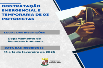 Contratação Emergencial e Temporária de 03 (Três) Motoristas