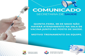 Comunicado da Secretaria de Saúde de Crissiumal 