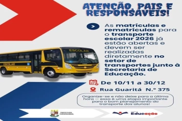 Atenção, pais e responsáveis!