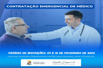 CONTRATAÇÃO EMERGENCIAL DE MÉDICO
