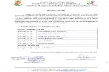 Loteamento Criciuma-Homologação Oficial