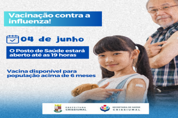 Vacinação contra a gripe com horário estendido!