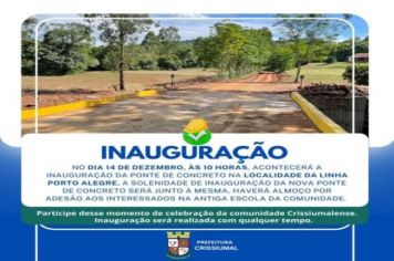  Inauguração da ponte de concreto na localidade da Linha Porto Alegre