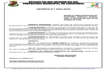 DECRETO 040/2020-TURNO ÚNICO