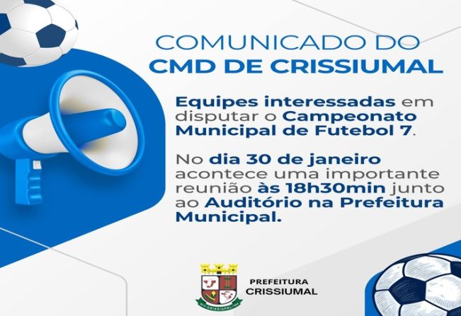 Preparativos do Campeonato de Futebol 7 Avançam em Reunião com Equipes em Crissiumal