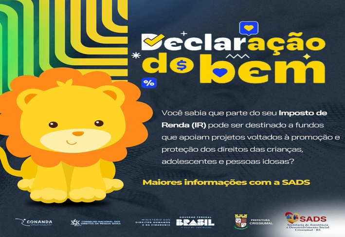Você Sabia? Destine parte do seu Imposto de Renda e faça a diferença!