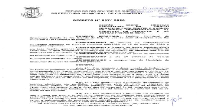 Decreto 097/2020-MEDIDAS RESTRITIVAS COVID 19