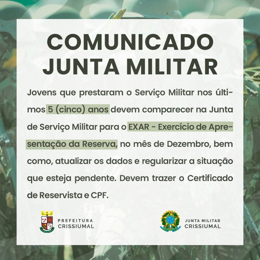 4,8 mil reservistas do Exército devem se apresentar entre 9 e 16